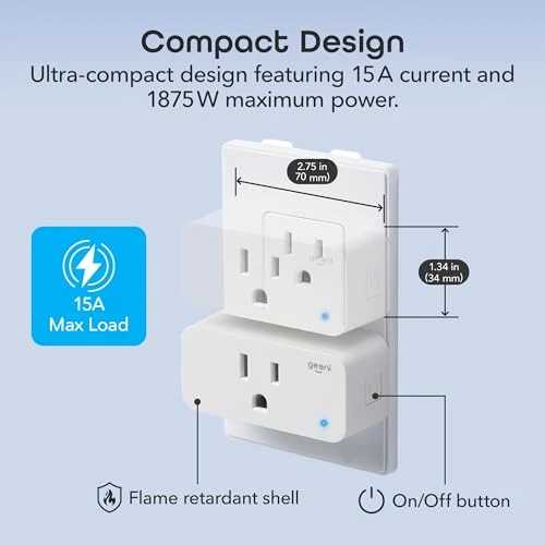 Smart Plug Mini 15A WiFi Outlet 4-Pack — Smart Plug, Geeni