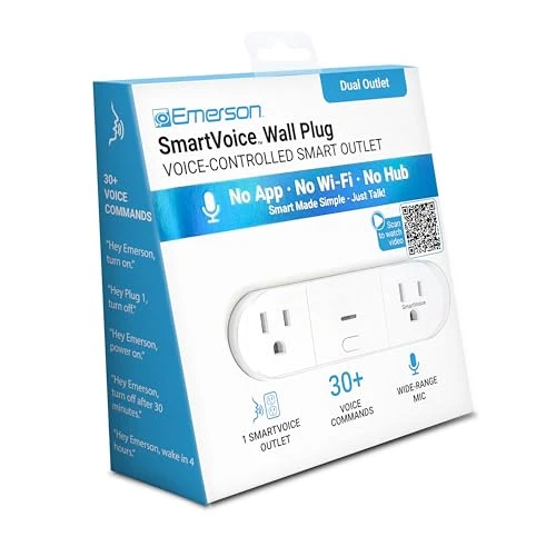 SmartVoice 2-in-1 Dual Smart Plug Outlet — Smart Plug, Emerson