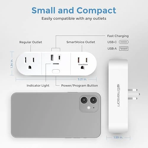 SmartVoice 4-in-1 Wall Plug — Smart Plug, Emerson