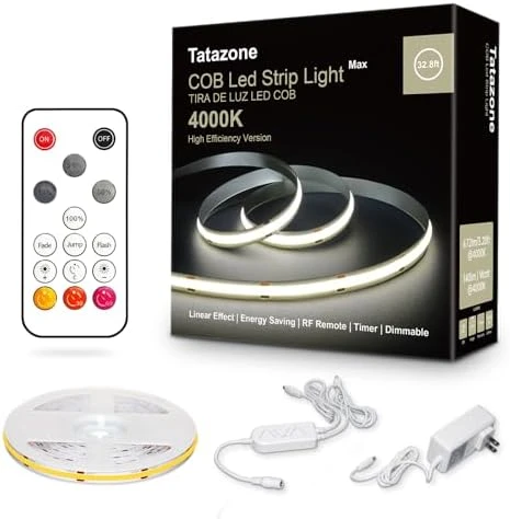 White COB LED Strip Light with RF Remote — LED Strip Lights, Tatazone