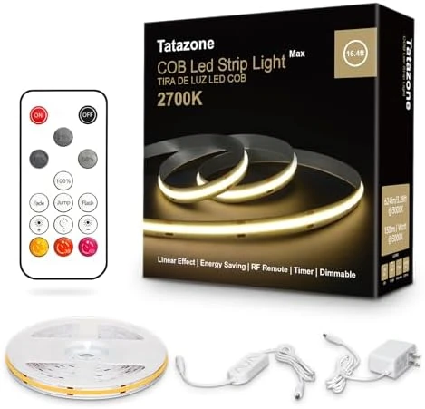 White COB LED Strip Light with RF Remote — LED Strip Lights, Tatazone