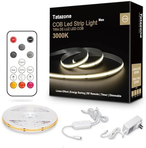 White COB LED Strip Light with RF Remote — LED Strip Lights, Tatazone