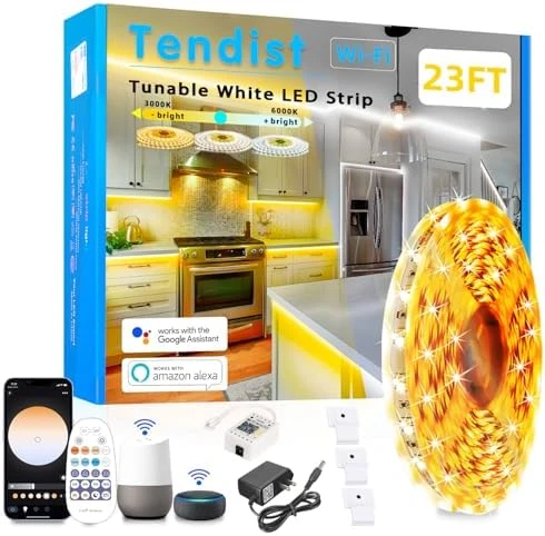 White LED Strip Lights, 23ft Dimmable — LED Strip Lights, TENDIST