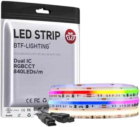 WS2811 Dual IC RGBCCT FCOB COB LED Strip — LED Strip Lights, BTF-LIGHTING