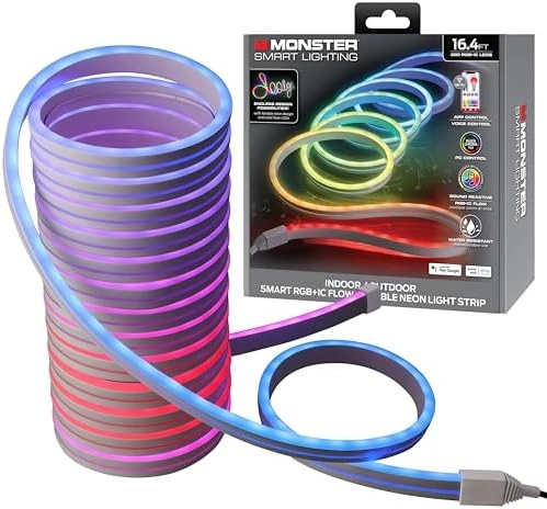 16.4 Ft. RGB + IC Flow Flexible Neon Outdoor LED Smart Light Strip — LED Strip Lights, MONSTER