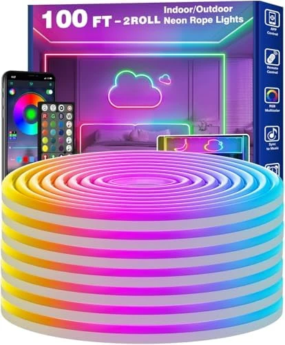 16.4ft LED Neon Rope Lights with App Control and Remote — LED Strip Lights, RCUICA