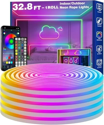 16.4ft LED Neon Rope Lights with App Control and Remote — LED Strip Lights, RCUICA