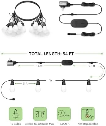 AI Smart Outdoor String Lights — LED Strip Lights, Lepro