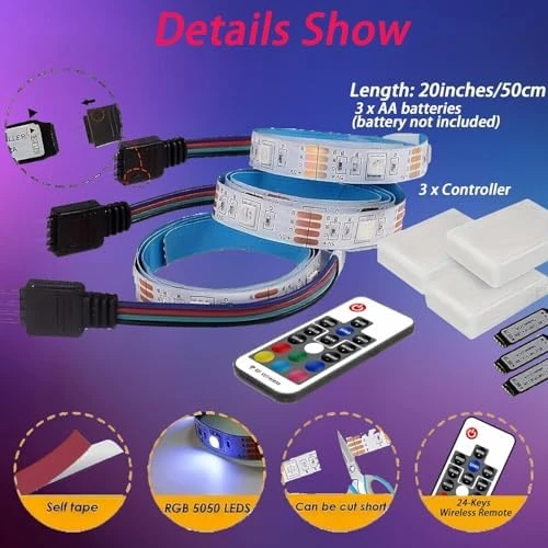 Battery Powered LED Strip Lights — LED Strip Lights, EJ's SUPER CAR Store