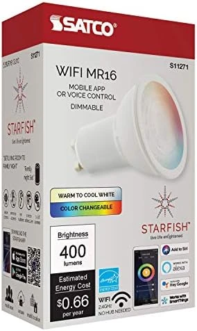 MR16 WiFi Smart LED Light Bulb — Smart Light Bulb, Satco
