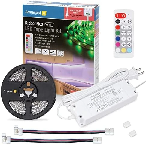 RibbonFlex Home 24V RGB+W Hardwire LED Strip Light Kit, Multicolor, 16 ft — LED Strip Lights, Armacost Lighting