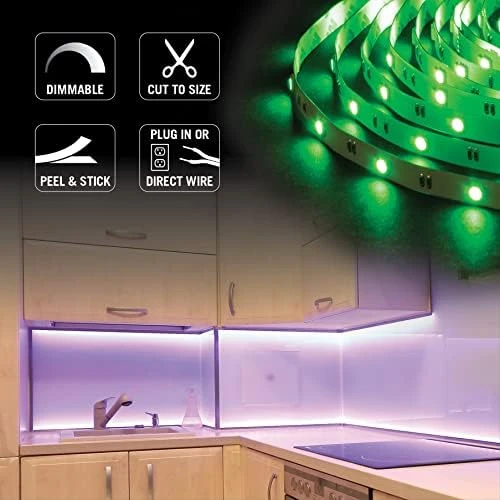 RibbonFlex Home 24V RGB+W Hardwire LED Strip Light Kit, Multicolor, 16 ft — LED Strip Lights, Armacost Lighting