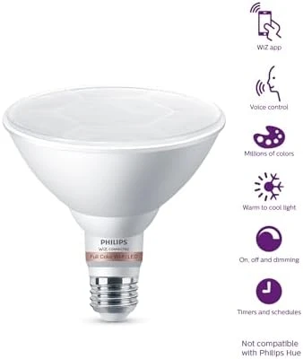 Smart 120W PAR38 Color LED Light Bulb 2-Pack — Smart Light Bulb, Philips
