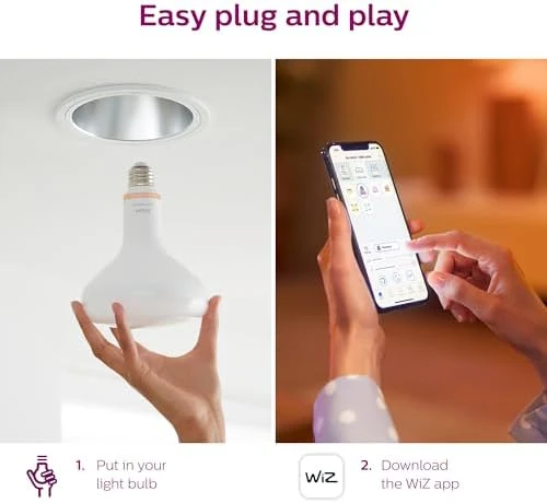 Smart 65-Watt BR40 Color Flood Light Bulb 4-Pack — Smart Light Bulb, Philips