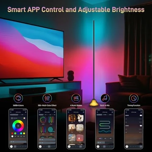 Smart RGB Corner Floor Lamp — LED Strip Lights, NAHIPO
