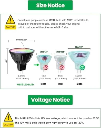 Upgraded Smart WiFi MR16 LED Bulbs Dimmable, RGBW Color Changing, GU5.3 Bi-pin Base — Smart Light Bulb, Makergroup
