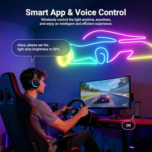 LED Strip Lights, Smart AI RGB Flexible Cuttable Neon Rope Light — LED Strip Lights, NEEWER