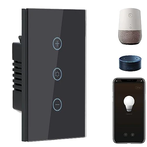 Smart Light Switch, 1 Gang WiFi Touch Switch with APP Control and Timing Function, Black Single Pole Switches — Smart Switch, BSEED