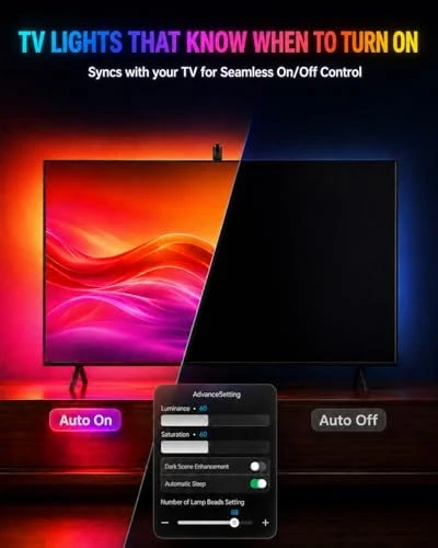 TV Backlight with Sensor Sync LED Light Strip — LED Strip Lights, QTU