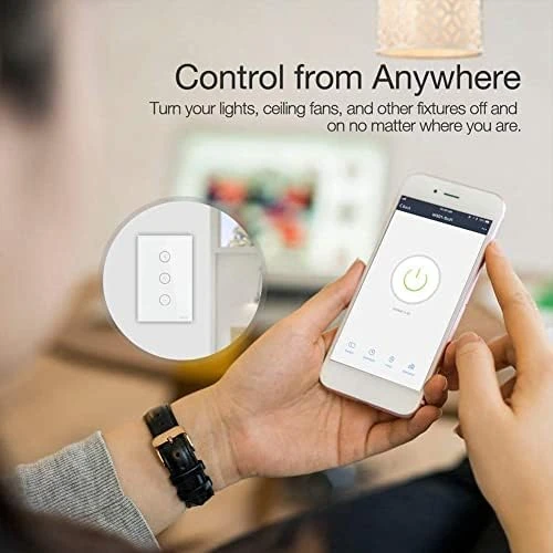 WiFi Smart Wall Touch Light Switch Glass Panel — Smart Switch, MOES