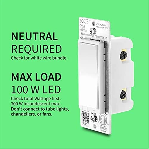 Z-Wave Long Range S2 Dimmer Switch — Smart Switch, ZOOZ