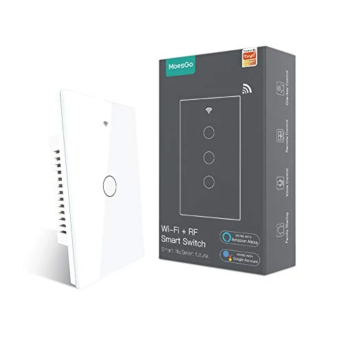 2nd Generation WiFi RF433 Smart Touch Wall Single Fire Smart Switch — Smart Switch, MoesGo