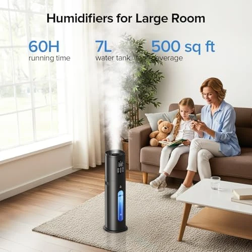 Large Humidifier with Night Light, Smart App & Remote Control — Humidifier, Jingkey