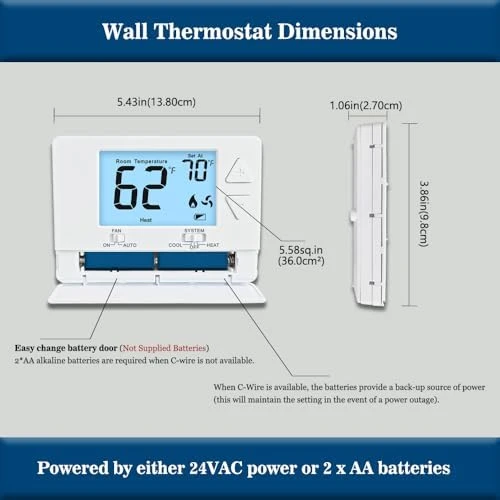 Non-Programmable Thermostat, Digital Energy-Saving — Smart Thermostat, Riseem