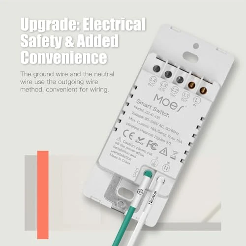 Zigbee Smart Double Switches, 2nd Generation 2 Gang Light Switch — Smart Switch, MOES