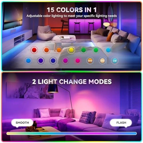 2 Pack Rechargeable LED Light Bulbs with Remote — Smart Light Bulb, JIOODICH