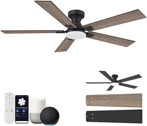 42-Inch Smart Ceiling Fan with Lights Remote, APP & Voice Control — Smart Fan, Hoenofly