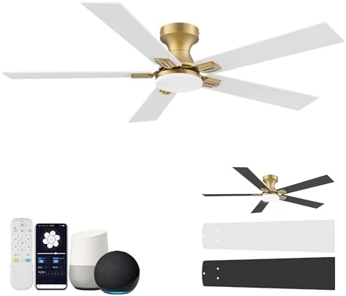 42-Inch Smart Ceiling Fan with Lights Remote, APP & Voice Control — Smart Fan, Hoenofly