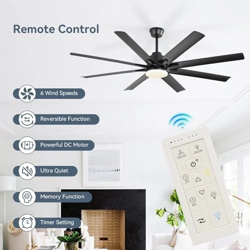 52 Inch Ceiling Fan with Lights, Smart Indoor/Outdoor — Smart Fan, Sofucor