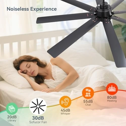 52 Inch Ceiling Fan with Lights, Smart Indoor/Outdoor — Smart Fan, Sofucor