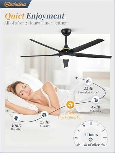 56'' Smart Ceiling Fan with RGB Lights — Smart Fan, Fanbulous