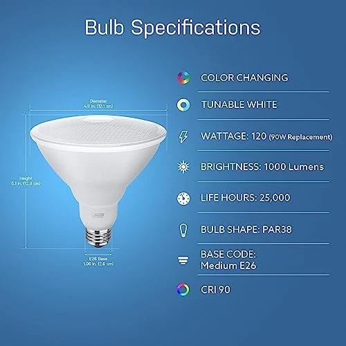 PAR38 Smart Flood Light Bulb — Smart Light Bulb, Feit Electric