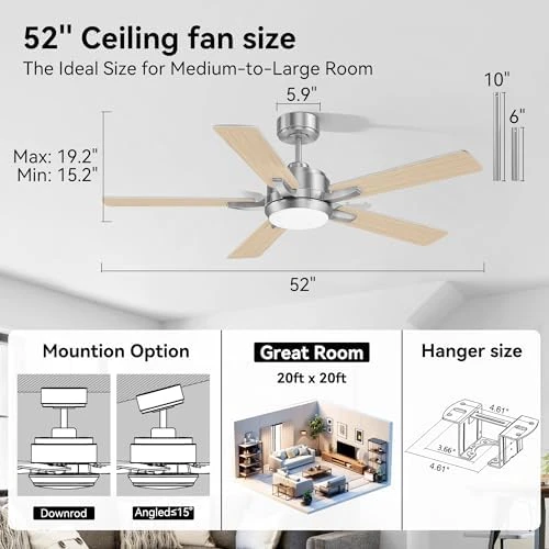 Smart Outdoor Ceiling Fan with Lights and Remote — Smart Fan, cumilo