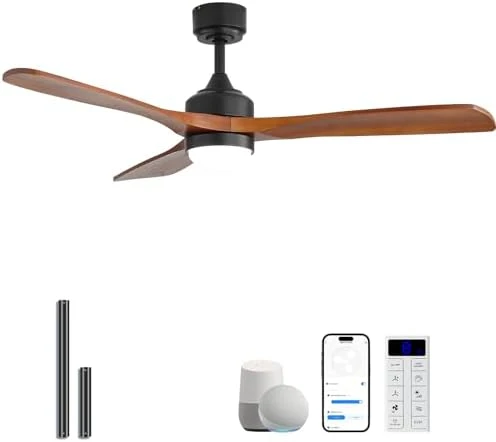 Smart Wood Ceiling Fan with Light — Smart Fan, Sofucor