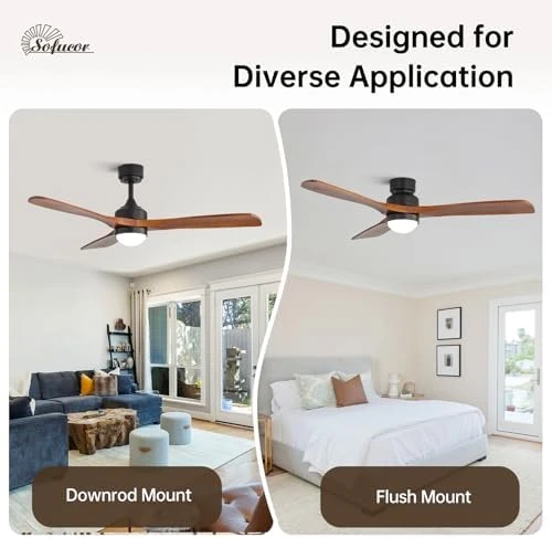 Smart Wood Ceiling Fan with Light — Smart Fan, Sofucor