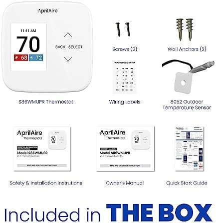 Wi-Fi Programmable Thermostat, Multi-Stage Universal with IAQ Control — Smart Thermostat, AprilAire