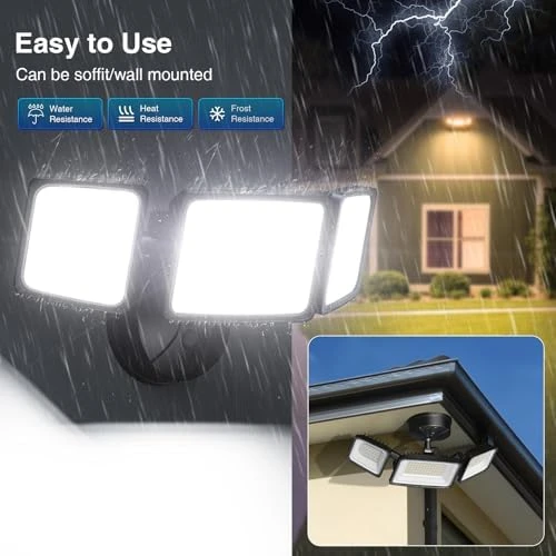 100W Smart Flood Lights Outdoor, 3 Adjustable Heads, 9000LM Dimmable Hardwired Security Light, WiFi Alexa Control... — Smart Light Bulb, Onforu