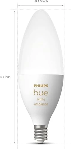 40W B39 Candle-Shaped LED Bulb - White Ambiance - 1 Pack - 450LM - E12 - Indoor — Smart Light Bulb, Philips