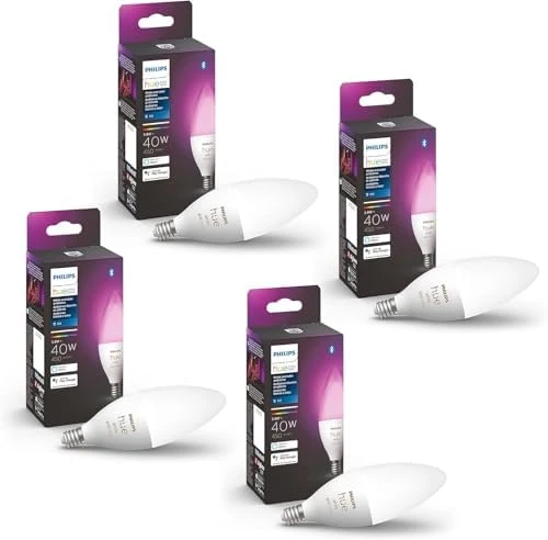 40W B39 Candle-Shaped LED Bulb - White Ambiance - 1 Pack - 450LM - E12 - Indoor — Smart Light Bulb, Philips