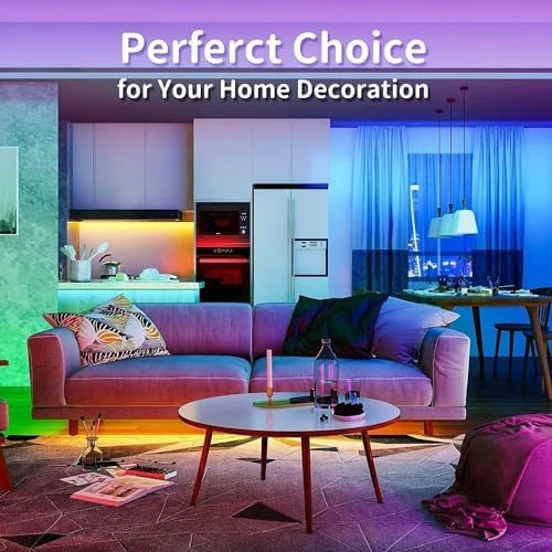 50ft Led Strip Lights, Smart Led Lights Strip Music Sync Color Changing Lights App Control and 23keys Remote, Led Lights... — LED Strip Lights, Tenmiro