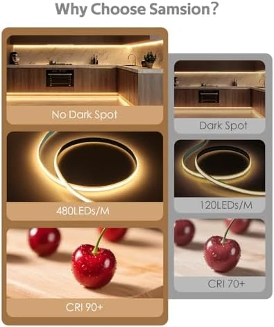 CCT COB LED Strip Light with Bluetooth App Control — LED Strip Lights, Samsion