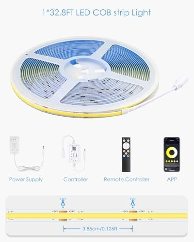 CCT COB LED Strip Light with Bluetooth App Control — LED Strip Lights, Samsion
