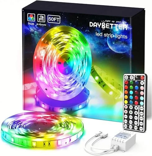 Led Strip Lights 32.8ft Kit with Remote and Power Supply Color Changing — LED Strip Lights, DAYBETTER