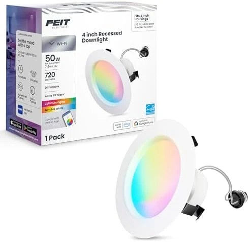 Smart Recessed Light — Smart Light Bulb, Feit Electric