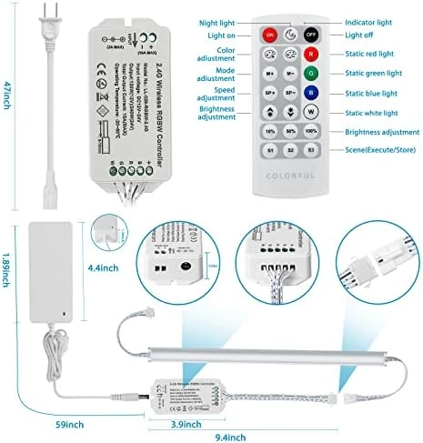 Under Cabinet LED Light Kit with Remote — LED Strip Lights, Litever
