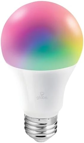 Wi-Fi Smart 10W LED Bulb, Multicolor RGB + Tunable White — Smart Light Bulb, Globe Electric